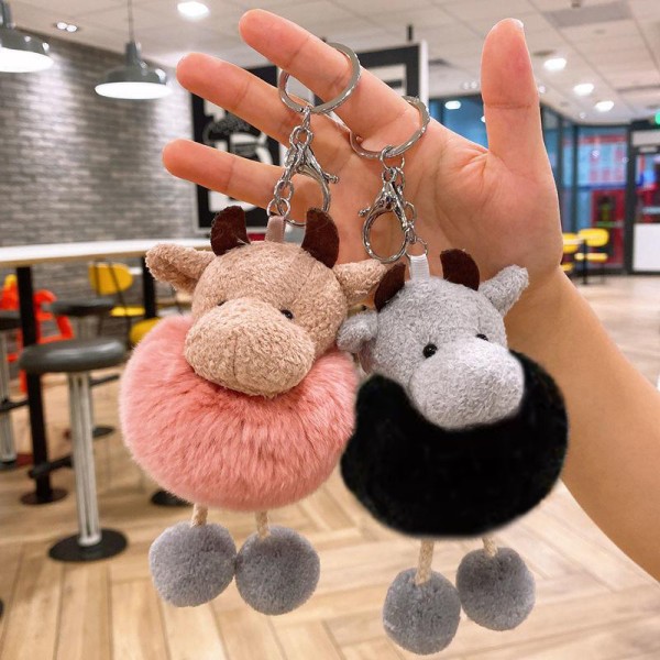 Adorable Ox+Cow Keychain Pairs