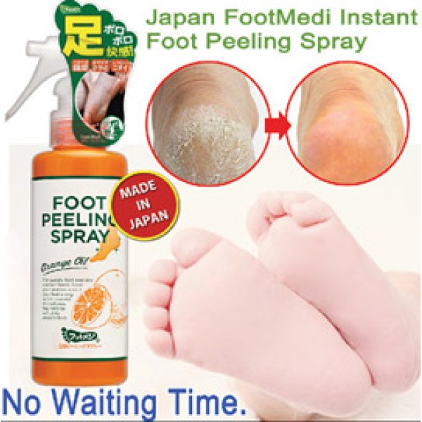 Japan FOOTMEDI Instant Peeling Spray:Regain Baby-Smooth feet / foot. Remove dark elbow/knee/buttock too!